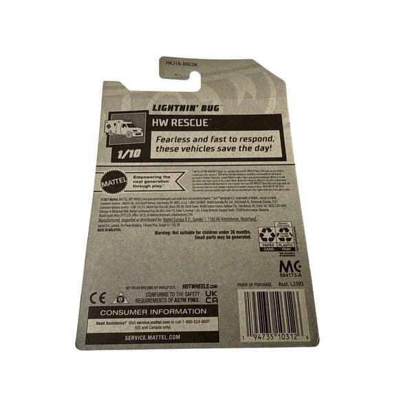 Hot Wheels Lightnin Bug HW Rescue 2024 Green Orange 1:64 Diecast Car - Picture 2 of 7